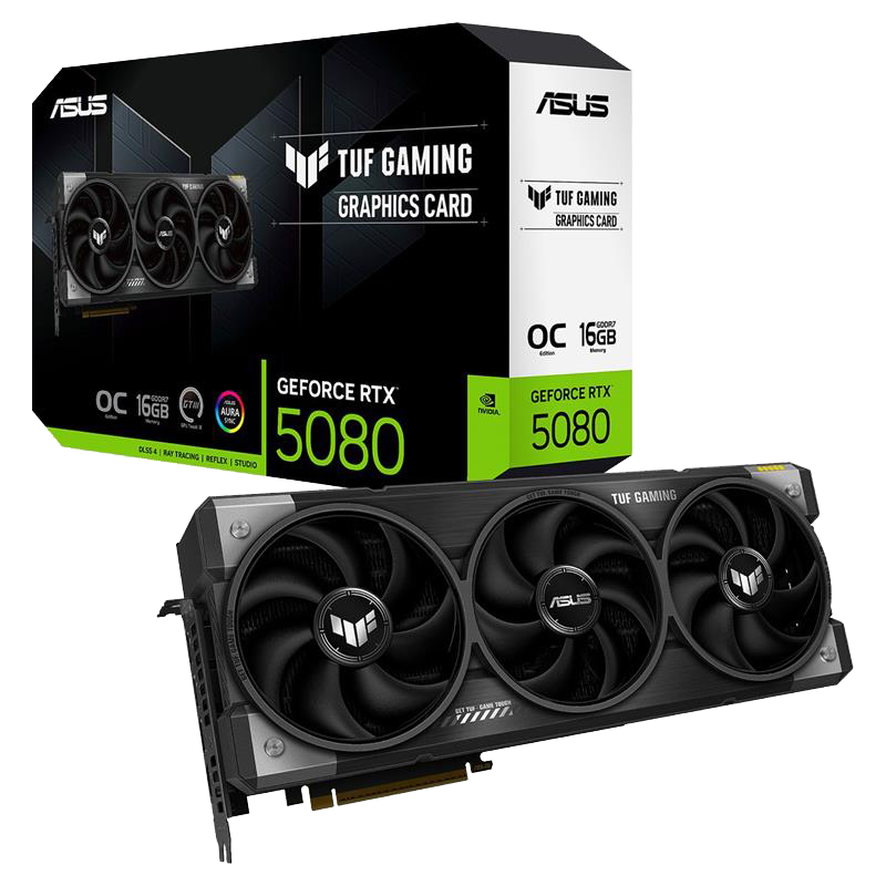 GeForce RTX 5080 16GB TUF GAMING OC PCI-E w/ Triple DP, Dual HDMI