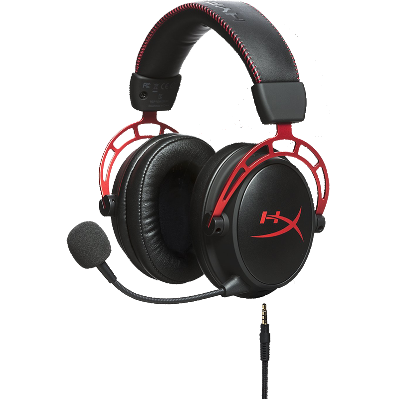 HyperX Cloud Alpha Wired Gaming Headset, Black / Red