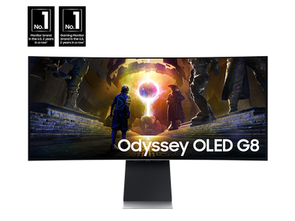 Odyssey OLED G8 (G85SD) 34in OLED Curved Gaming Monitor w/ 175Hz, 0.03ms, 1800R, Dual HDMI, DisplayPort, FreeSync Premium Pro